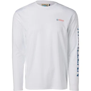 Playera de Manga Larga Magellan Outdoors Casting Crew para Hombre - Medium, Bright White Rainbow Trout